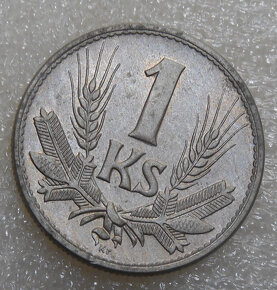 Mince 1 Koruna 1945 UNC stav - Slovenský štát Rezervované - 3