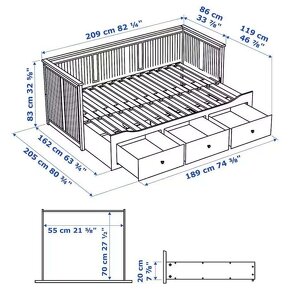 Hemnes rozťahovacia posteľ ikea - 3