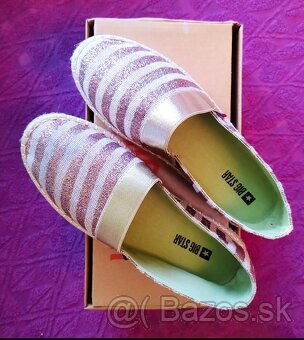 Espadrilky, mokasíny, lesklé, nové - 3