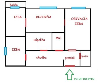 3 izbový byt, 78 m2, 5.p., balkón, Galanta, SNP 147.500 € - 3