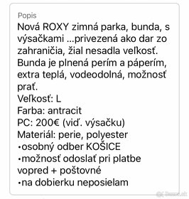 ROXY zimná bunda plnená perím NOVÁ - 3