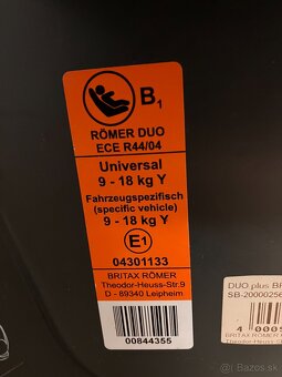 Autosedačka Britax Romer 9-18 kg Storm Grey - 3