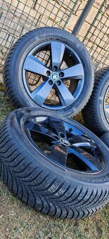 ALU Škoda 5x100 a zimné Hankook 195/60 R16 - 3