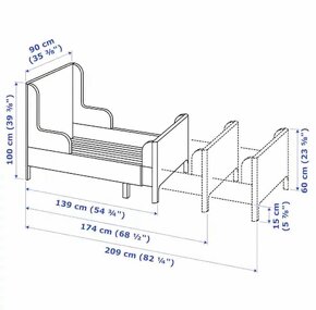 Ikea posteľ BUSUNGE ružová - 3