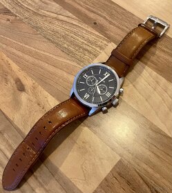 Hodinky Fossil Flynn Chronograph Brown Leather Watch - 3