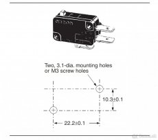 16Amp  SPDT ╍ Mikrospínače s kladkou, 'long lever' 1.23N - 3