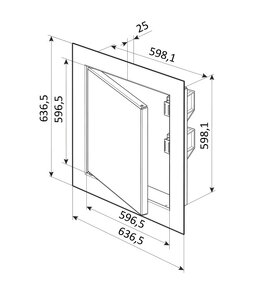 Revízne dvierka 600x600 kovové - 3
