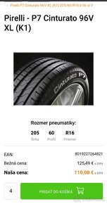 205/60 R16 96V XL letné PIRELLI - 3