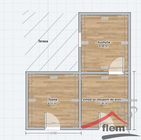 Viničný domček na predaj vo Vrábľoch, pozemok 625 m2 - 3