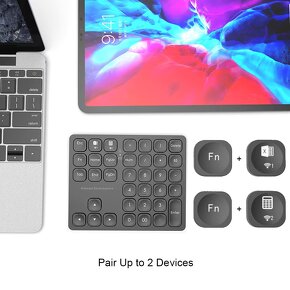 bezdrôtová bluetooth numpad keyboard, číselná klávesnica so - 3