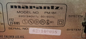Predám vintage zosilovač Marantz PM-151 - 3