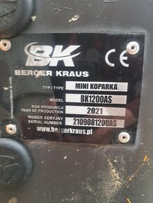 Predám mini bager Berger Kraus Mini Koparka BK1200AS - 3