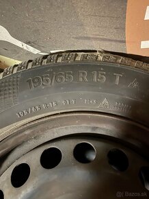 Zimné pneomatiky 195/65 R15 + plechove disky 5x112 - 3