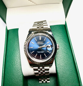 Luxusne Automaticke  SEIKO MOD DATEJUST BLUE  - 3