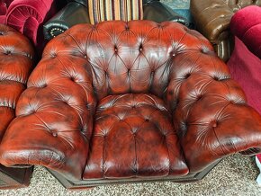 CHESTERFIELD ŠTÝL,KOŽENÁ,DVOJFAREBNÁ,NEROZŤAHOVACIA - 3