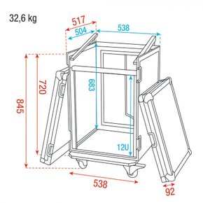 Prenosný rack COMBI CASE 12+10U - 3