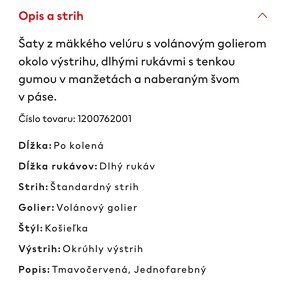 Velúrové šaty s golierom H&M 134/140 - 3