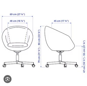 Otočná stolička IKEA Skruvsta 86x69x69 cm biela - 3