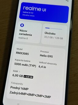 Realme 8, 128GB, 6GB ram, dual sim + karta - 3