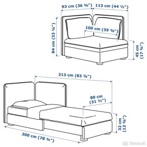 Ikea Vallentuna rohové rozkladacie kreslo - 3