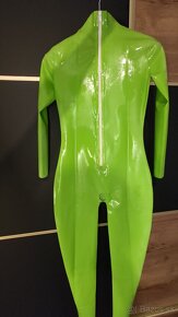 Latexovy catsuit - zelený - 3