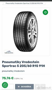 205/60 R15 91H letné VREDENSTEIN - 3