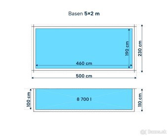 Drevený bazén 5 x 2 metry s polypropylénovým vložkom - 3