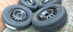 Plechové disky Opel 5x105 a zimné Hankook 195/65 R15 - 3