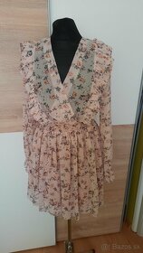 Mosquito kvalitné šifónové kvetinkové šaty-velkost S - 3