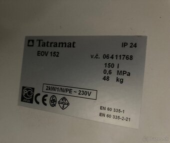 Predám elektrický bojler Tatramat EOV 152 - 3