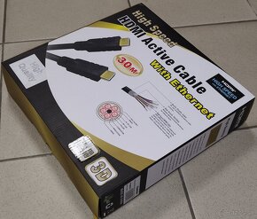 nový PremiumCord HDMI High Speed s Ether,zo zesilovačom, 30m - 3