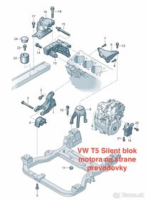 NOVÝ ND VW T5 Silentblok Prevodovky 7H0 399 151G OEM - 3