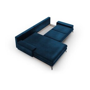 Tmavomodrá zamatová pohovka - Značka Windsor & Co Sofas - 3