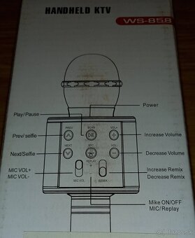 Karaoke, bezdrôtový - Bluetooth mikrofón s reproduktorom. - 3