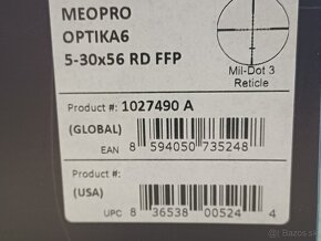 Puškohľad Meopta Optika6 5-30x56 RD FFP - 3