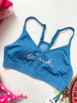 Victoria’s Secret PINK modra športova podprsenka XS - 3