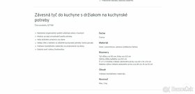 Závesná tyč do kuchyne s držiakom na kuchynské potreby - 3