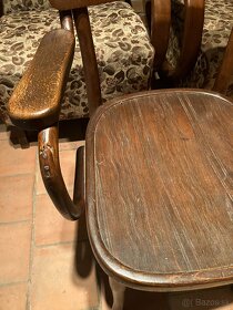 Starožitná stolička polokreslo s opierkami - 3