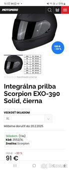 Predám prilbu scorpion exo -390 black velk. XS - 3