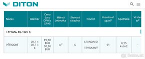 Predám DITON Plošná dlažba Typical tryskaná 48 kusov  Rozmer - 3