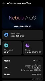 Predám novú Nubia Z70 Ultra 5G 12GB/256GB najlepší mobil - 3