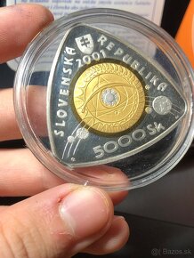 5000 sk začiatok 3. tisícročia proof Zlato striebro platina - 3