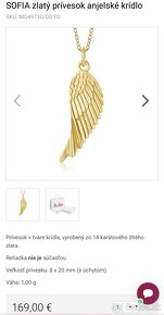 Predám zlatý prívesok anjelské krídlo - 3