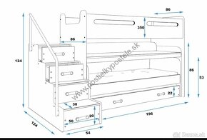 trojpostel poschodová so stolom - 3
