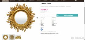 Dizajnove zrkadlo zlate - SLNKO  90cm - 35% - 3