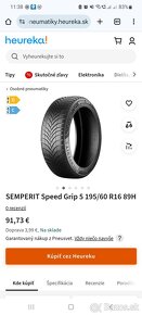 4ks 195/60 r16 - NOVÉ ZIMNÉ SEMPERIT, DOT2023 - 3