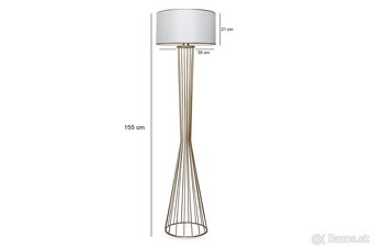 Dizajnová stojanová LED lampa Fellini 155 cm biela / zlatá - 3