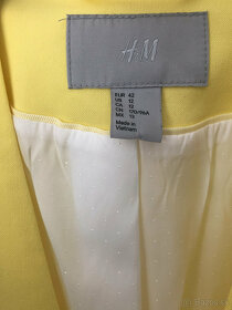 Žlté krátke sako H&M, veľk. 42 - 3