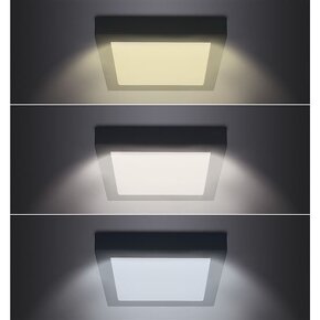 Led panel prisadený 24W, štvorec, farba čierna - 3