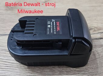 Adaptér/redukcia z batérie Dewalt na stroj Milwaukee - 3